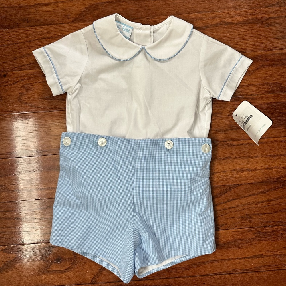 NWT Classic White and Blue Matching Set